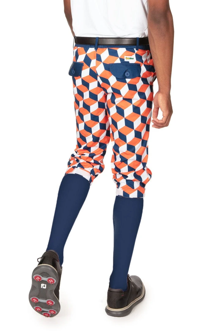 Tipsy Elves Men's Cube Caddy Golf Knickers With Navy Golf Socks 4 Tipsy Elves Men's Cube Caddy Golf Knickers With Navy Golf Socks