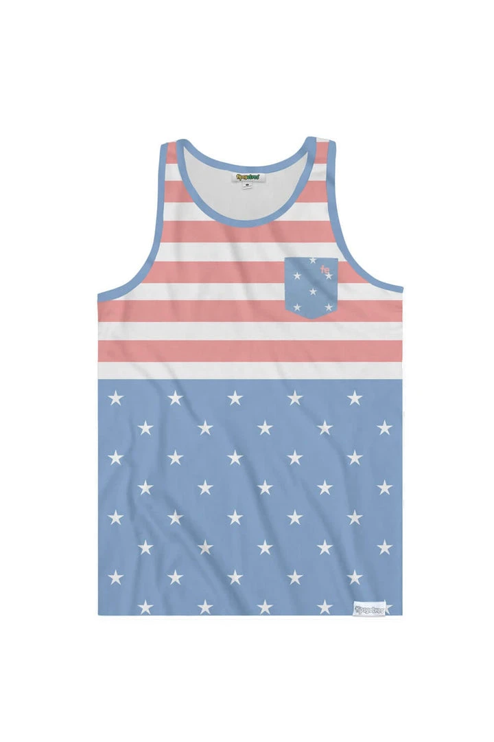 Tipsy Elves Patriotic Men's Faded Flag Tank Top 3 Tipsy Elves Patriotic Men's Faded Flag Tank Top