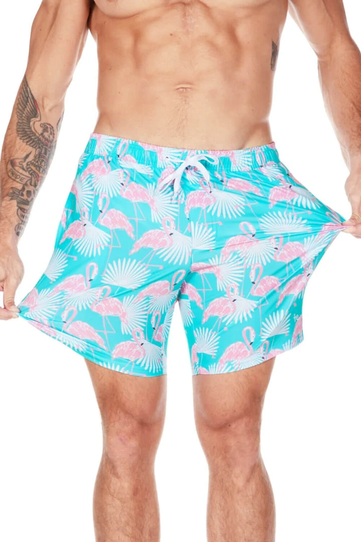 Tipsy Elves Flamingo Stretch Swim Trunks 4 Tipsy Elves Flamingo Stretch Swim Trunks