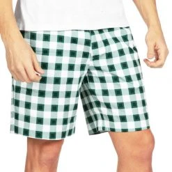 Tipsy Elves Men's Green Gingham Shorts