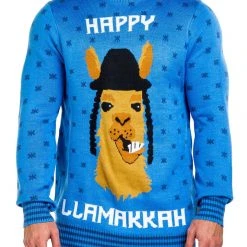 Tipsy Elves Men's Happy Llamakkah Sweater