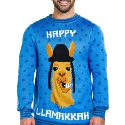 Tipsy Elves Men's Happy Llamakkah Sweater