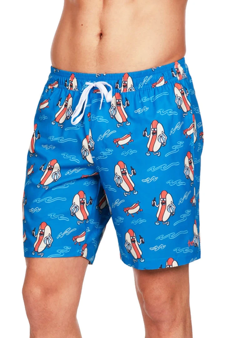 Tipsy Elves Hot Dog Diver Stretch Swim Trunks Men 6 Tipsy Elves Hot Dog Diver Stretch Swim Trunks Men