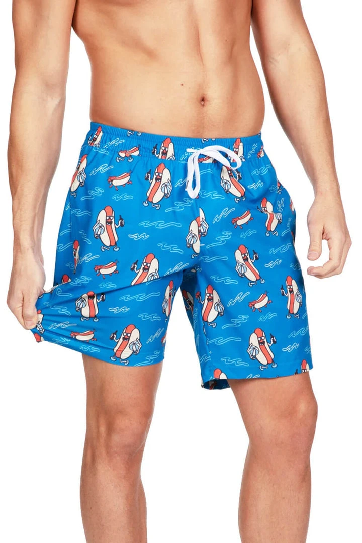Tipsy Elves Hot Dog Diver Stretch Swim Trunks Men 4 Tipsy Elves Hot Dog Diver Stretch Swim Trunks Men