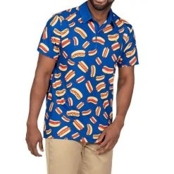 Tipsy Elves Men's Hot Dog Golf Polo