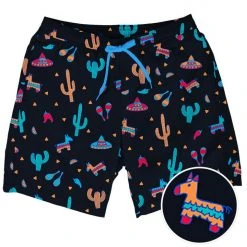 Tipsy Elves Men Midnight Fiesta Stretch Swim Trunks