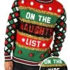 Tipsy Elves Men's Naughty Or Nice Reversible Sequin Ugly Christmas Sweater 2 Tipsy Elves Men's Naughty Or Nice Reversible Sequin Ugly Christmas Sweater