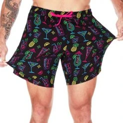Tipsy Elves Neon Nightcap Stretch Swim Trunks