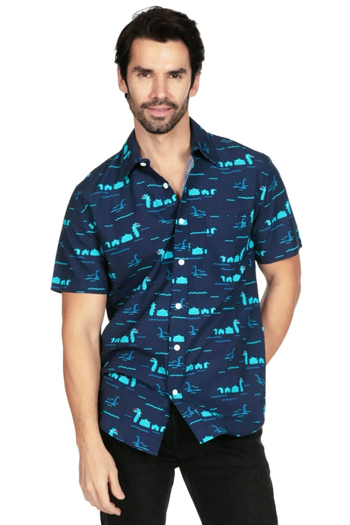 Tipsy Elves Men's Nothin' But Nessy Hawaiian Shirt 5 Tipsy Elves Men's Nothin' But Nessy Hawaiian Shirt