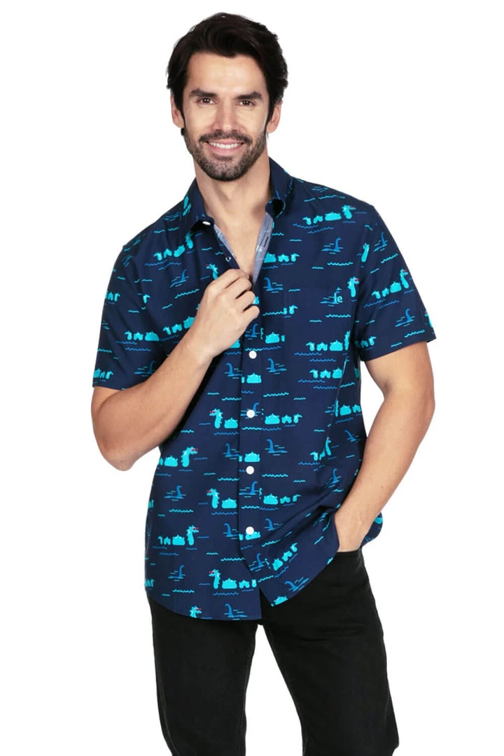 Tipsy Elves Men's Nothin' But Nessy Hawaiian Shirt 7 Tipsy Elves Men's Nothin' But Nessy Hawaiian Shirt