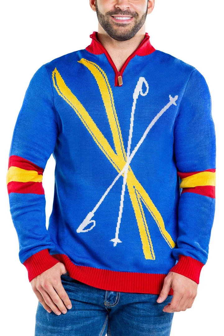 Tipsy Elves Men's Skis And Poles Sweater 3 Tipsy Elves Men's Skis And Poles Sweater