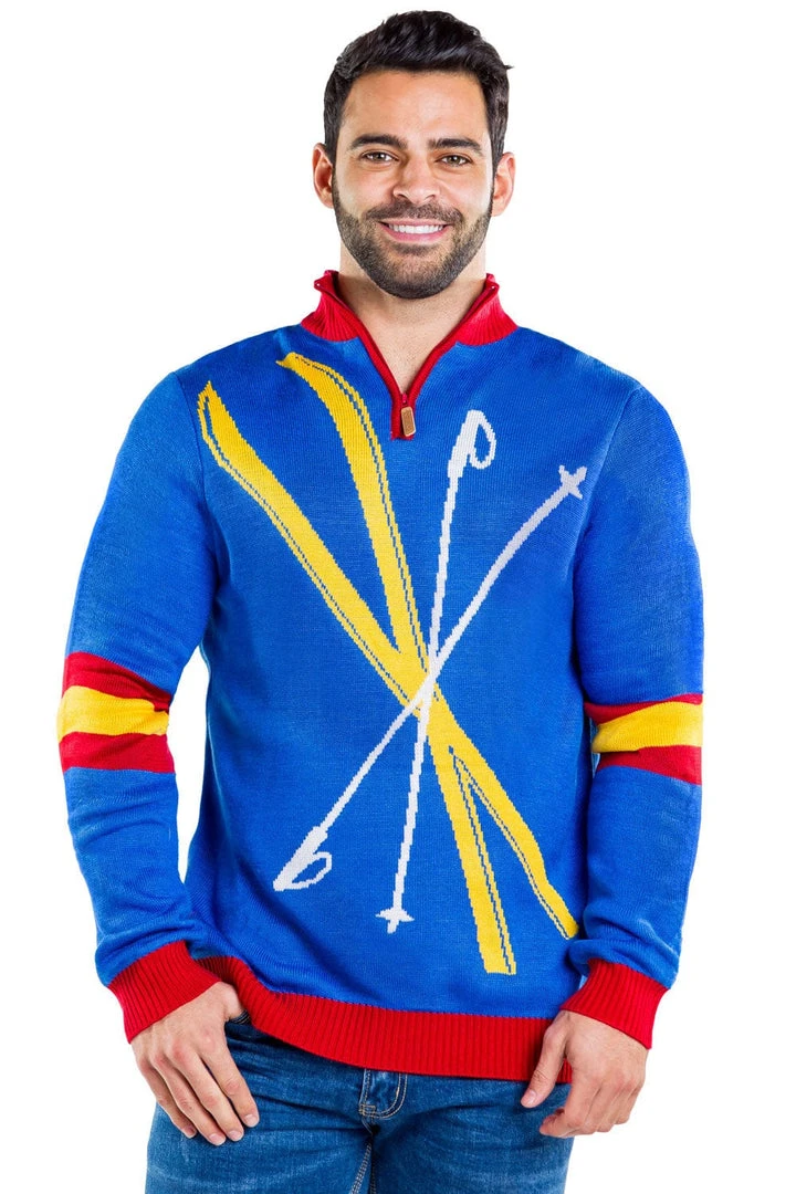 Tipsy Elves Men's Skis And Poles Sweater 4 Tipsy Elves Men's Skis And Poles Sweater