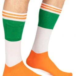 Tipsy Elves Men's Irish Flag Shot Socks With Pockets