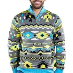 Tipsy Elves Men's Santa Fe Zip Sweater Ski & Snow