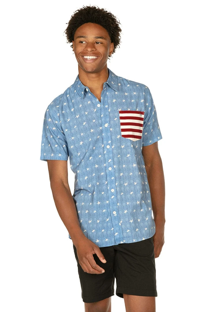 Tipsy Elves Patriotic Men's American Pride Button Down Shirt 4 Tipsy Elves Patriotic Men's American Pride Button Down Shirt