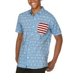Tipsy Elves Patriotic Men's American Pride Button Down Shirt 9 Tipsy Elves Patriotic Men's American Pride Button Down Shirt