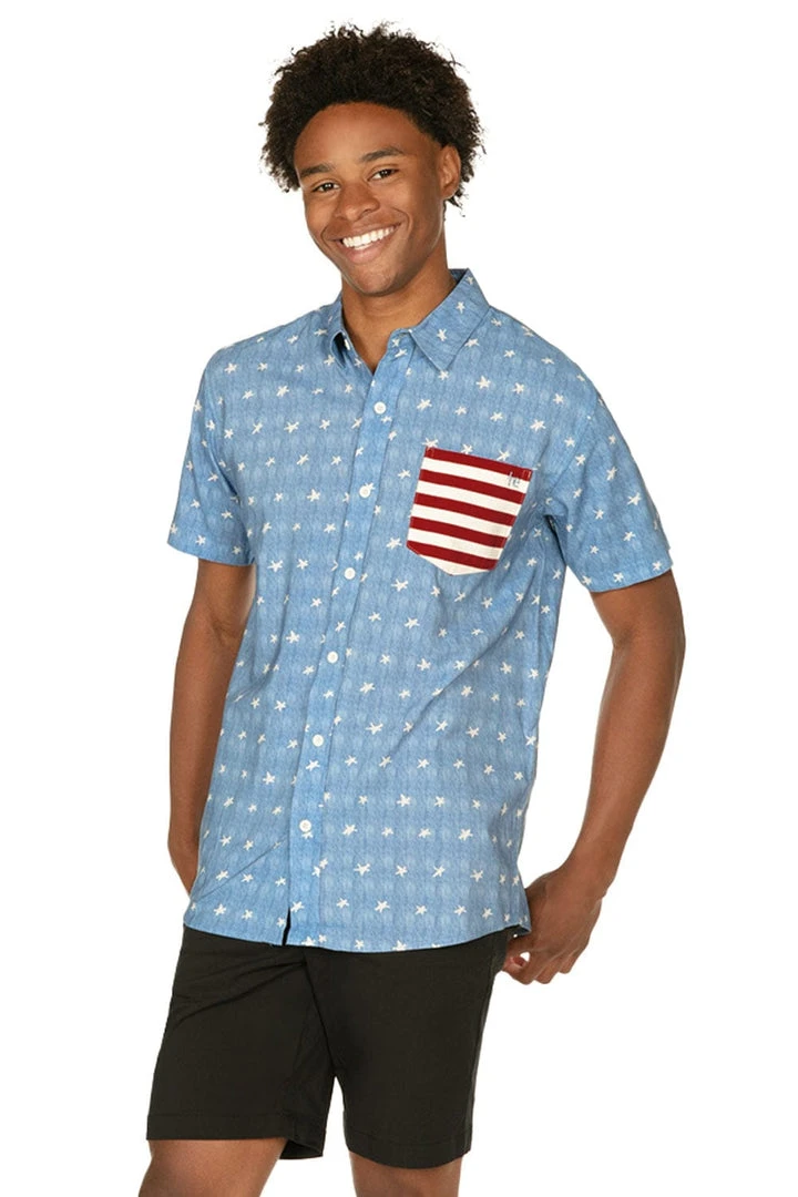 Tipsy Elves Patriotic Men's American Pride Button Down Shirt 6 Tipsy Elves Patriotic Men's American Pride Button Down Shirt