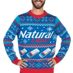Tipsy Elves Men's Natural Light Ugly Christmas Sweater