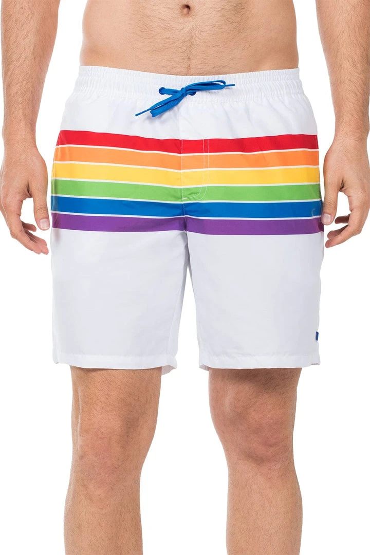 Tipsy Elves White Rainbow Swim Trunks 4 Tipsy Elves White Rainbow Swim Trunks