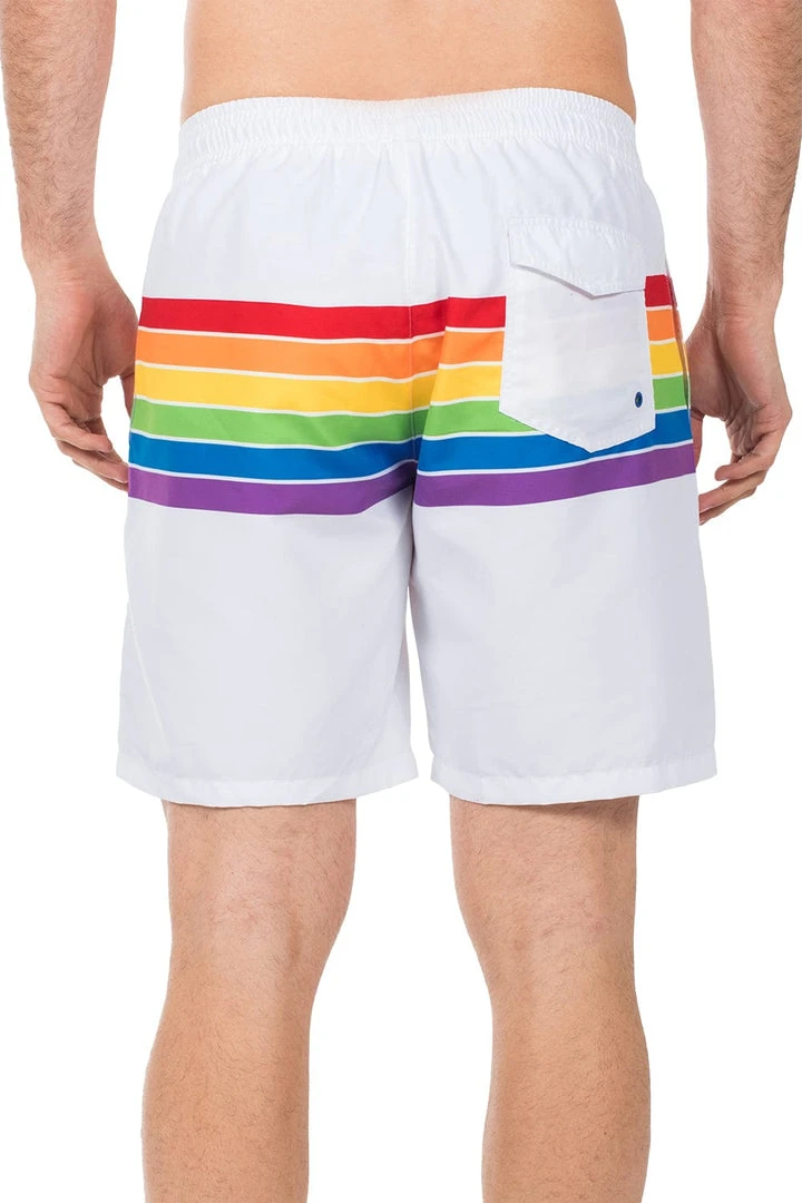 Tipsy Elves White Rainbow Swim Trunks 5 Tipsy Elves White Rainbow Swim Trunks