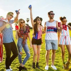 Tipsy Elves Women's Flag One Piece Swim Suit 10 Tipsy Elves Women's Flag One Piece Swim Suit