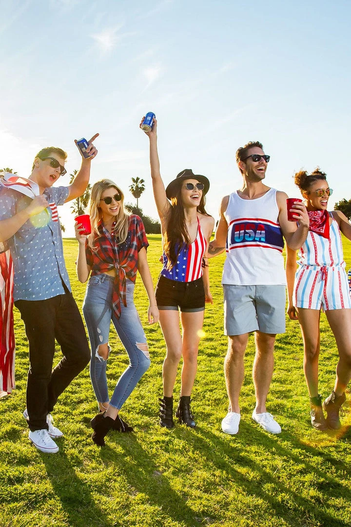 Tipsy Elves Women's Flag One Piece Swim Suit 6 Tipsy Elves Women's Flag One Piece Swim Suit