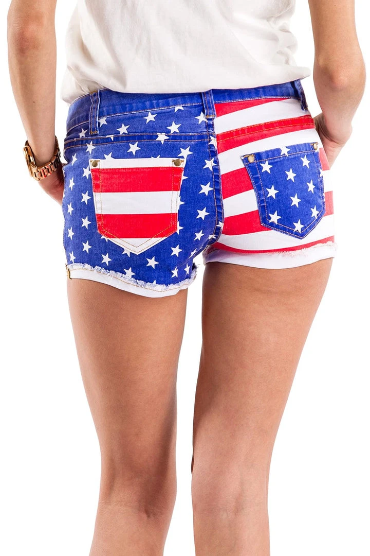 Tipsy Elves Women's Liberty Jean Shorts 4 Tipsy Elves Women's Liberty Jean Shorts