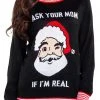 Tipsy Elves Women's Ask Your Mom Ugly Christmas Sweater 1 Tipsy Elves Women's Ask Your Mom Ugly Christmas Sweater