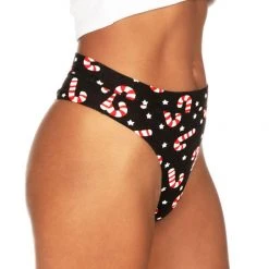 Tipsy Elves Women's Candy Cane Lane Thong Underwear 8 Tipsy Elves Women's Candy Cane Lane Thong Underwear