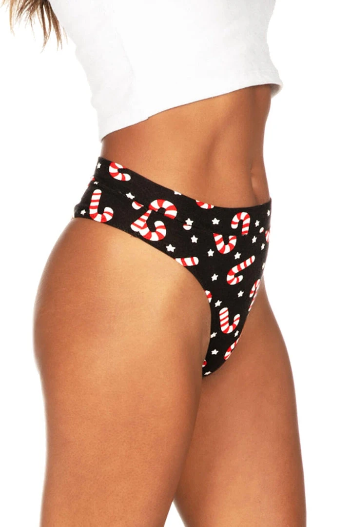 Tipsy Elves Women's Candy Cane Lane Thong Underwear 5 Tipsy Elves Women's Candy Cane Lane Thong Underwear