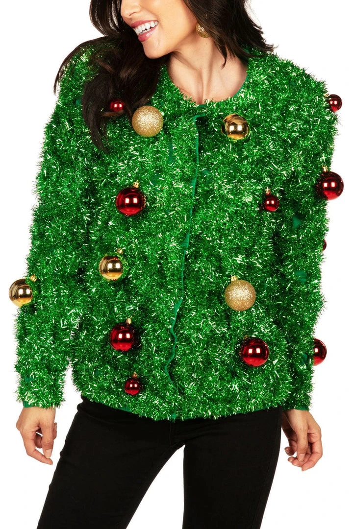 Tipsy Elves Women's Bristle Babe Ugly Christmas Cardigan 3 Tipsy Elves Women's Bristle Babe Ugly Christmas Cardigan