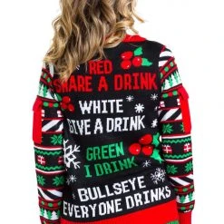 Tipsy Elves Women's Drinking Game Ugly Christmas Sweater