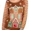 Tipsy Elves Women's Gingerbread House Ugly Christmas Sweater 2 Tipsy Elves Women's Gingerbread House Ugly Christmas Sweater