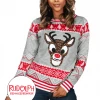 Tipsy Elves Women's Sequin Rudolph Light Up Ugly Christmas Sweater 1 Tipsy Elves Women's Sequin Rudolph Light Up Ugly Christmas Sweater
