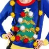 Tipsy Elves Women's Ugly Christmas Tree Sweater With Suspenders 2 Tipsy Elves Women's Ugly Christmas Tree Sweater With Suspenders