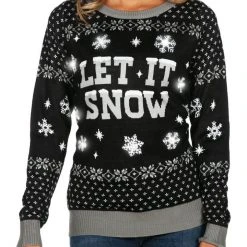 Tipsy Elves Women's Let It Snow Light Up Ugly Christmas Sweater