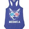 Tipsy Elves Women's Blue Meowica Tank Top