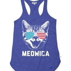Tipsy Elves Women's Blue Meowica Tank Top