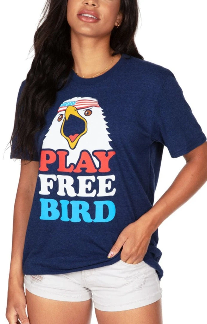 Tipsy Elves Women's Play Free Bird Oversized Boyfriend Tee 3 Tipsy Elves Women's Play Free Bird Oversized Boyfriend Tee