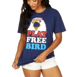 Tipsy Elves Women's Play Free Bird Oversized Boyfriend Tee 6 Tipsy Elves Women's Play Free Bird Oversized Boyfriend Tee