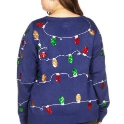 Tipsy Elves Women's Christmas Lights Plus Size Ugly Christmas Sweater