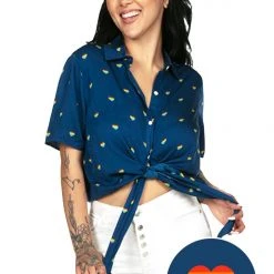 Tipsy Elves Rainbow Hearts Tie-Front Shirt - Women's Cut