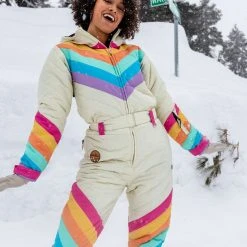 Tipsy Elves Women's Retro Rainbow Ski Suit Trending