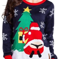 Tipsy Elves Women's Winter Whale Tail Ugly Christmas Sweater