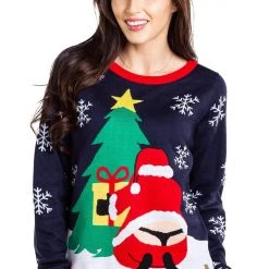 Tipsy Elves Women's Winter Whale Tail Ugly Christmas Sweater