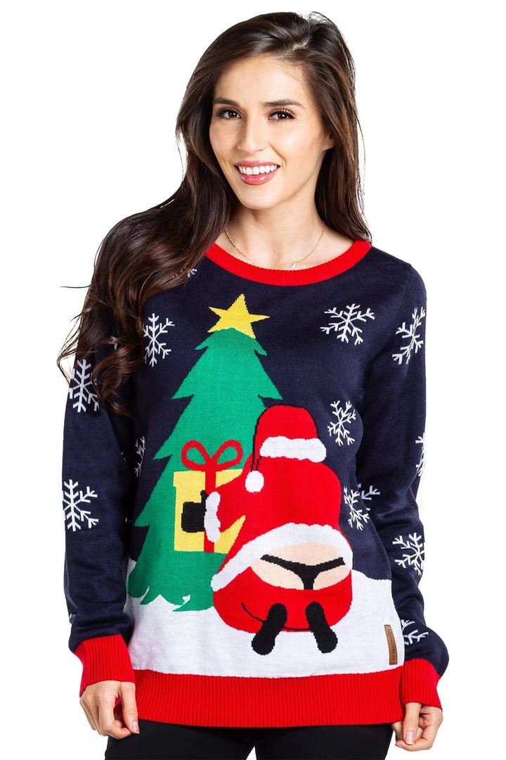 Tipsy Elves Women's Winter Whale Tail Ugly Christmas Sweater 4 Tipsy Elves Women's Winter Whale Tail Ugly Christmas Sweater