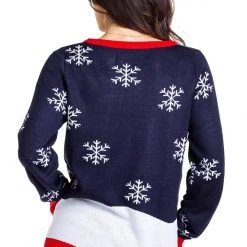 Tipsy Elves Women's Winter Whale Tail Ugly Christmas Sweater 7 Tipsy Elves Women's Winter Whale Tail Ugly Christmas Sweater