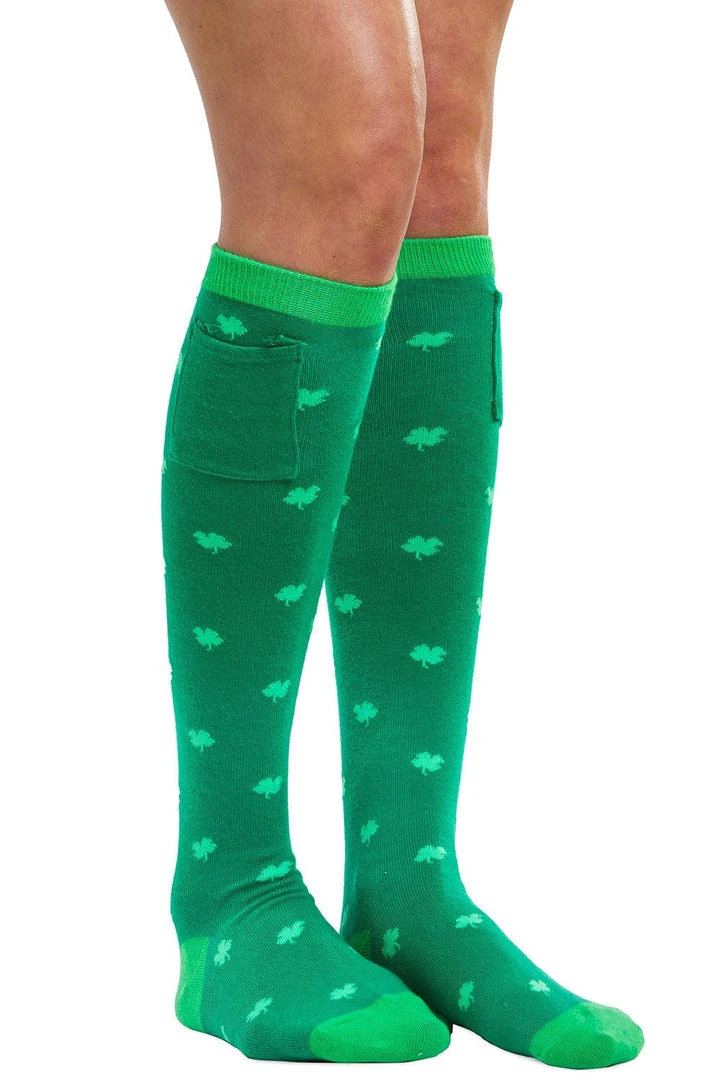 Tipsy Elves Women's Shamrock Shot Socks With Pockets 6 Tipsy Elves Women's Shamrock Shot Socks With Pockets