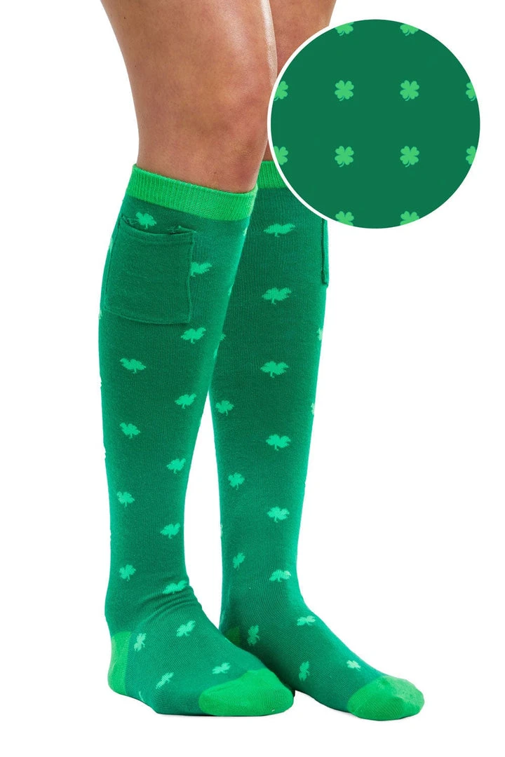 Tipsy Elves Women's Shamrock Shot Socks With Pockets 4 Tipsy Elves Women's Shamrock Shot Socks With Pockets