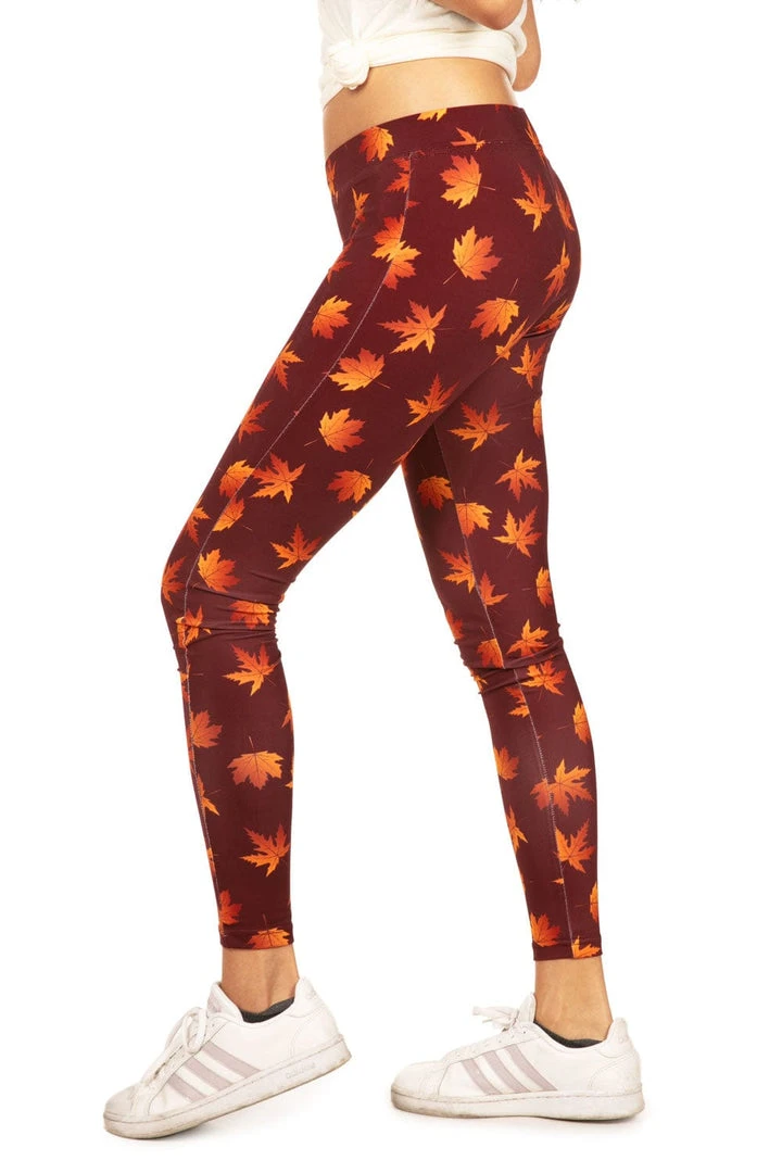 Tipsy Elves Leaf An Impression Leggings Women 5 Tipsy Elves Leaf An Impression Leggings Women